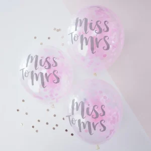 Konfettiballonger Rosa "Miss to Mrs"